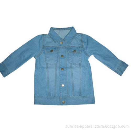 Girl's Denim Jackets with Double Stitching at Armhole